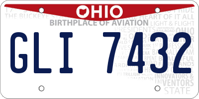 OH license plate GLI7432