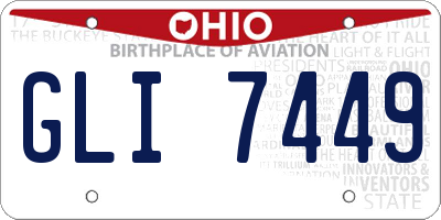 OH license plate GLI7449