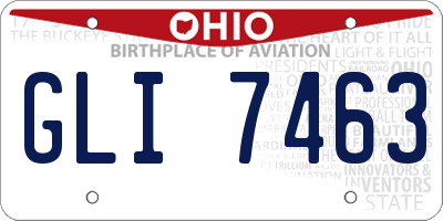 OH license plate GLI7463