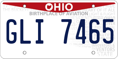 OH license plate GLI7465
