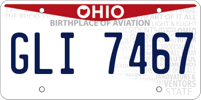 OH license plate GLI7467