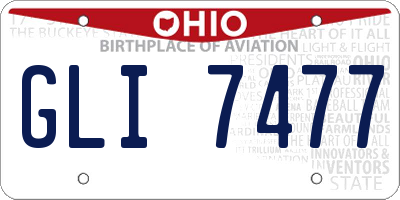 OH license plate GLI7477