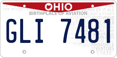 OH license plate GLI7481