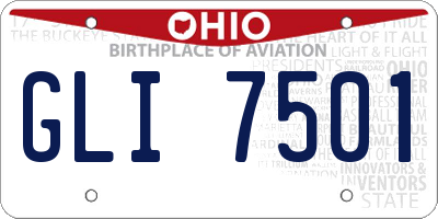 OH license plate GLI7501