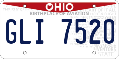 OH license plate GLI7520