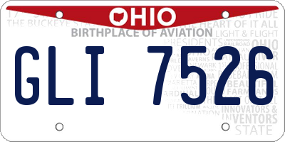 OH license plate GLI7526