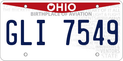 OH license plate GLI7549