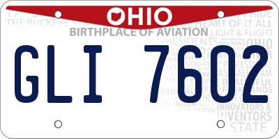 OH license plate GLI7602