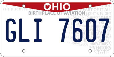 OH license plate GLI7607