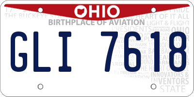 OH license plate GLI7618