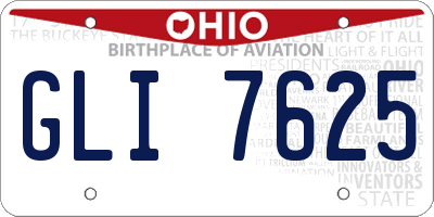 OH license plate GLI7625