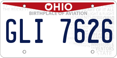 OH license plate GLI7626