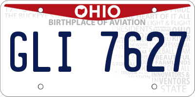 OH license plate GLI7627
