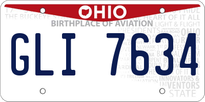 OH license plate GLI7634