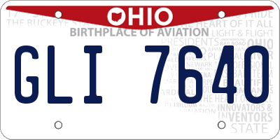 OH license plate GLI7640