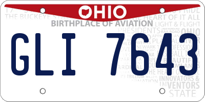 OH license plate GLI7643