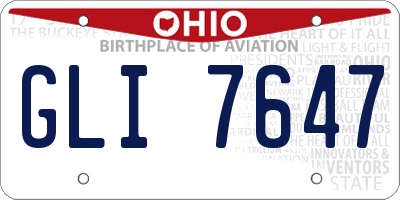 OH license plate GLI7647