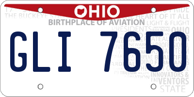 OH license plate GLI7650
