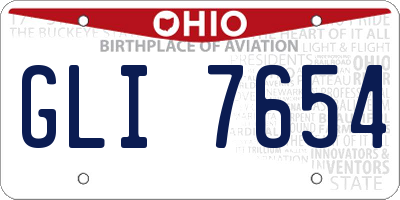OH license plate GLI7654