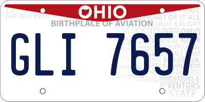 OH license plate GLI7657