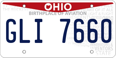 OH license plate GLI7660