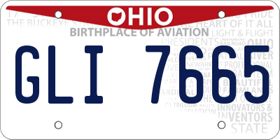 OH license plate GLI7665