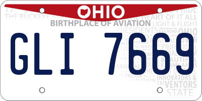 OH license plate GLI7669