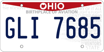 OH license plate GLI7685