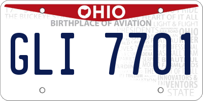 OH license plate GLI7701
