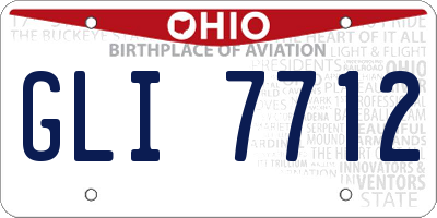 OH license plate GLI7712