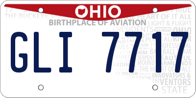 OH license plate GLI7717