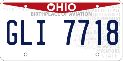 OH license plate GLI7718