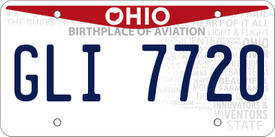 OH license plate GLI7720