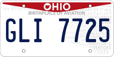 OH license plate GLI7725