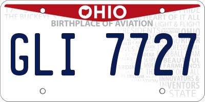 OH license plate GLI7727