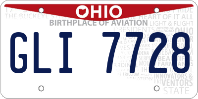 OH license plate GLI7728