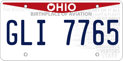 OH license plate GLI7765