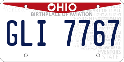 OH license plate GLI7767