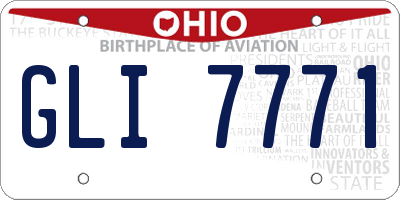 OH license plate GLI7771