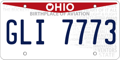 OH license plate GLI7773