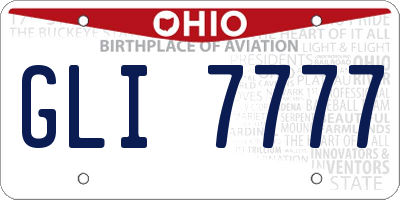 OH license plate GLI7777