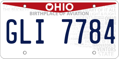 OH license plate GLI7784