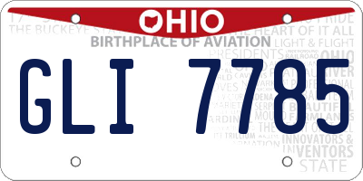 OH license plate GLI7785