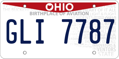 OH license plate GLI7787