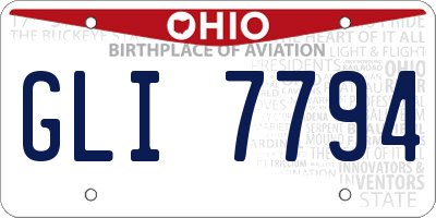 OH license plate GLI7794