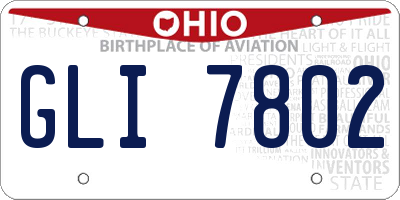 OH license plate GLI7802