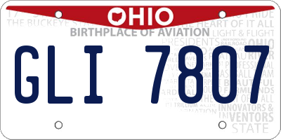 OH license plate GLI7807