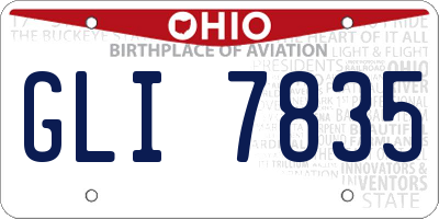 OH license plate GLI7835