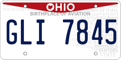 OH license plate GLI7845