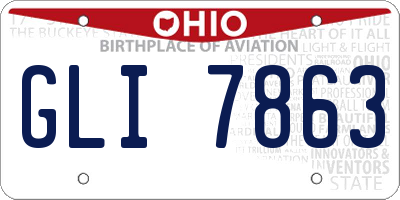 OH license plate GLI7863